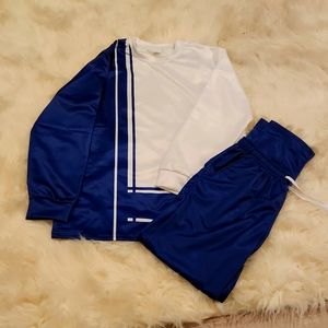 Men blue leisure suit